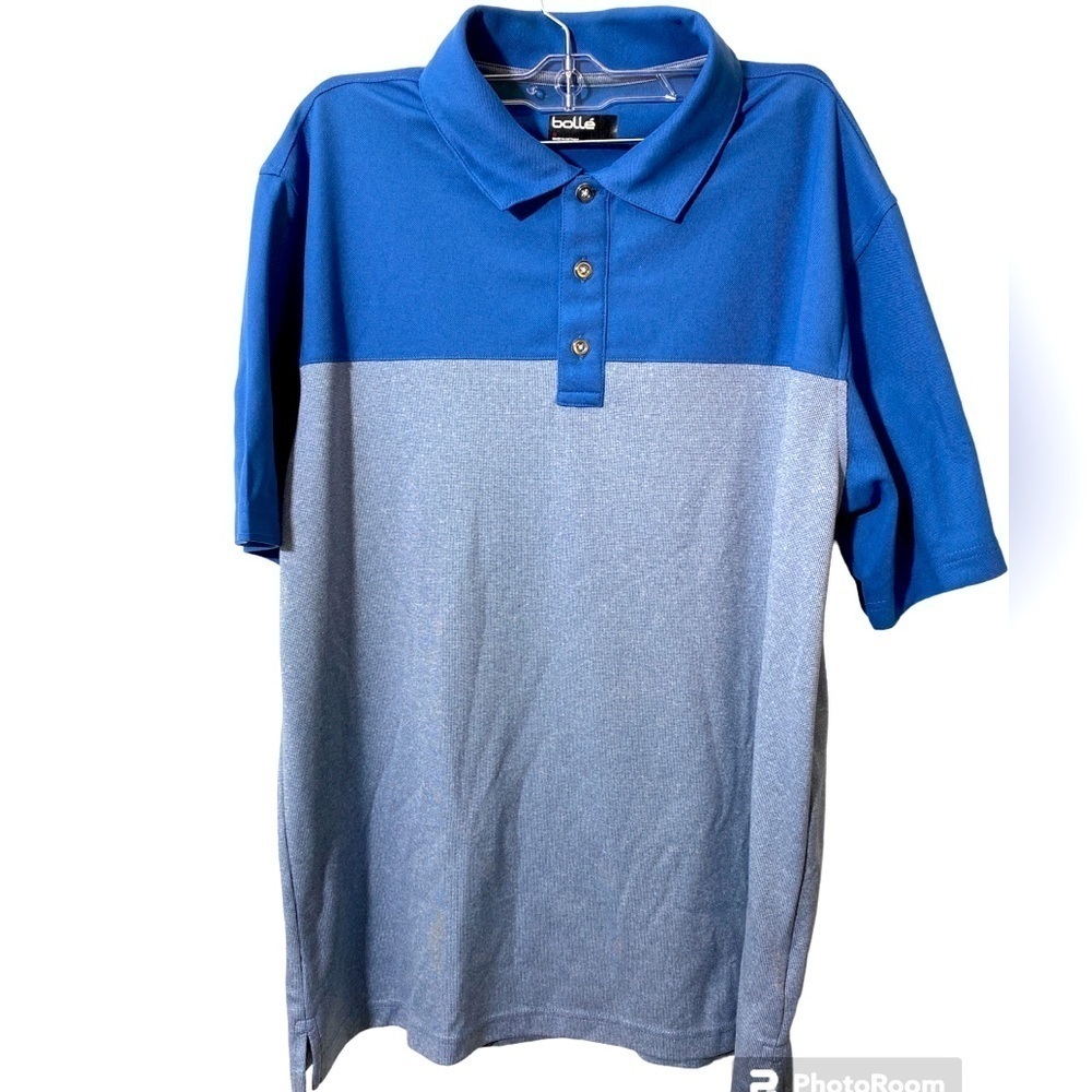 Bolle golf shirt top blue grey collared shirt sleeve Sz M      N-17